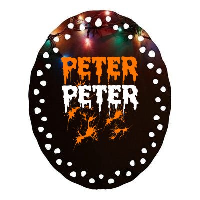 Peter Pumpkin Eater Halloween Costume Couple Ceramic Oval Ornament