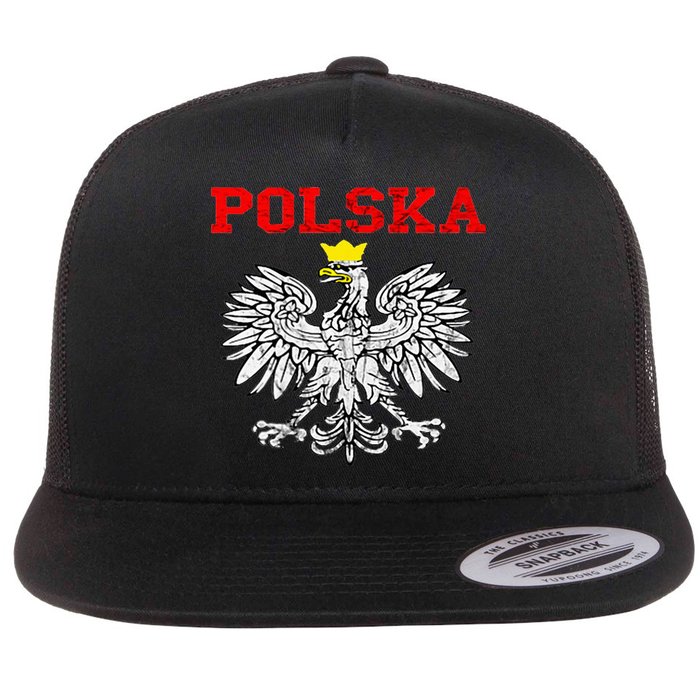 Polska Polish Eagle Poland Flag Polish Pride Polska Poland Flat Bill Trucker Hat