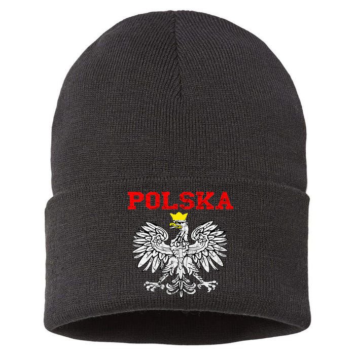 Polska Polish Eagle Poland Flag Polish Pride Polska Poland Sustainable Knit Beanie