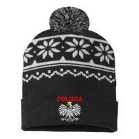 Polska Polish Eagle Poland Flag Polish Pride Polska Poland USA-Made Snowflake Beanie