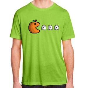 Pixel Pumpkin Eating Ghosts Cute Gamer Halloween Gift Adult ChromaSoft Performance T-Shirt