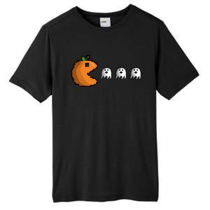 Pixel Pumpkin Eating Ghosts Cute Gamer Halloween Gift Tall Fusion ChromaSoft Performance T-Shirt