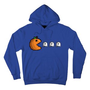 Pixel Pumpkin Eating Ghosts Cute Gamer Halloween Gift Hoodie