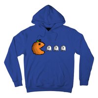 Pixel Pumpkin Eating Ghosts Cute Gamer Halloween Gift Hoodie