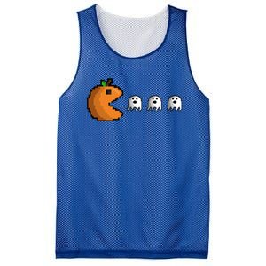 Pixel Pumpkin Eating Ghosts Cute Gamer Halloween Gift Mesh Reversible Basketball Jersey Tank