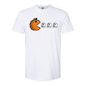 Pixel Pumpkin Eating Ghosts Cute Gamer Halloween Gift Softstyle CVC T-Shirt