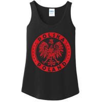 Polska Polish Eagle Vintage Distressed Poland Coat Of Arms Ladies Essential Tank