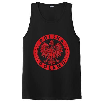 Polska Polish Eagle Vintage Distressed Poland Coat Of Arms PosiCharge Competitor Tank