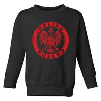 Polska Polish Eagle Vintage Distressed Poland Coat Of Arms Toddler Sweatshirt