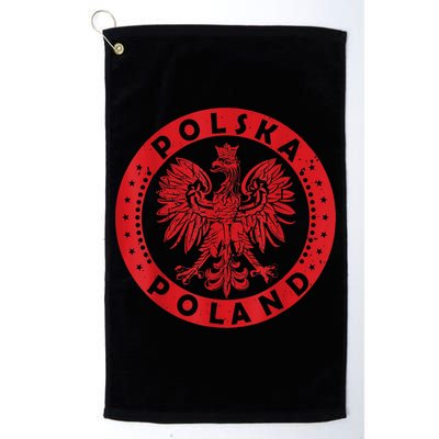 Polska Polish Eagle Vintage Distressed Poland Coat Of Arms Golf Towel
