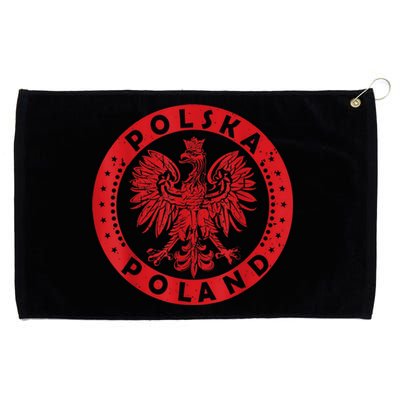 Polska Polish Eagle Vintage Distressed Poland Coat Of Arms Grommeted Golf Towel