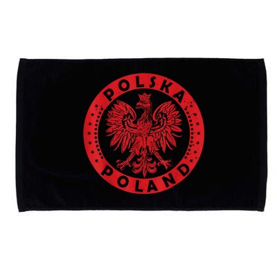 Polska Polish Eagle Vintage Distressed Poland Coat Of Arms Microfiber Hand Towel