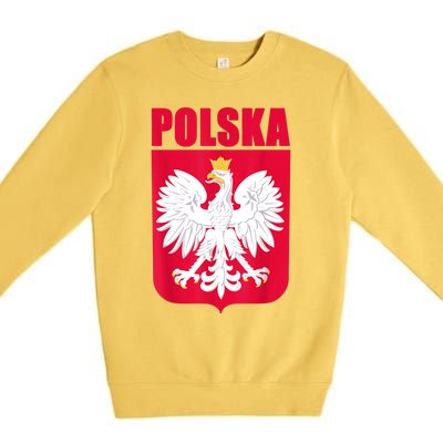 Polska Poland Eagle Polish Soccer Team Flag Jersey Fans Premium Crewneck Sweatshirt