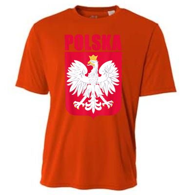 Polska Poland Eagle Polish Soccer Team Flag Jersey Fans Cooling Performance Crew T-Shirt