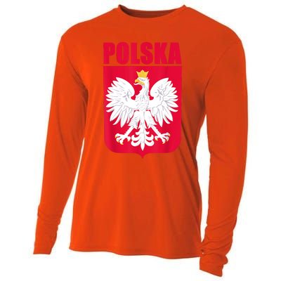 Polska Poland Eagle Polish Soccer Team Flag Jersey Fans Cooling Performance Long Sleeve Crew