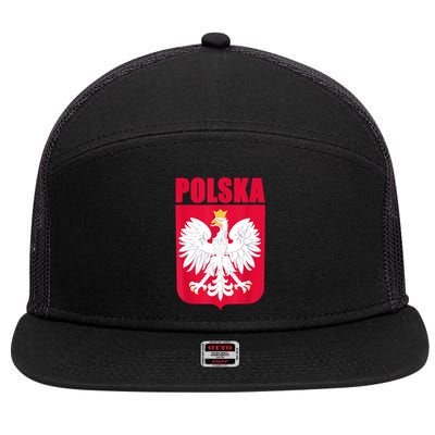 Polska Poland Eagle Polish Soccer Team Flag Jersey Fans 7 Panel Mesh Trucker Snapback Hat