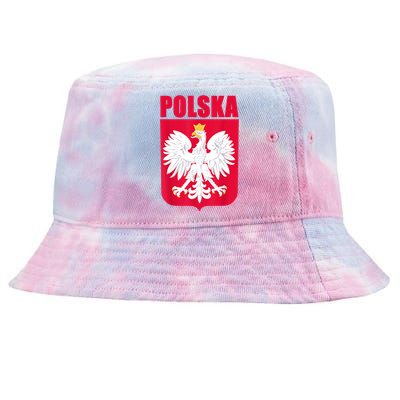 Polska Poland Eagle Polish Soccer Team Flag Jersey Fans Tie-Dyed Bucket Hat