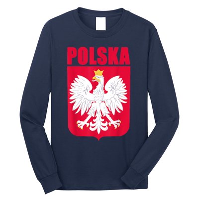 Polska Poland Eagle Polish Soccer Team Flag Jersey Fans Long Sleeve Shirt