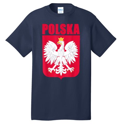 Polska Poland Eagle Polish Soccer Team Flag Jersey Fans Tall T-Shirt