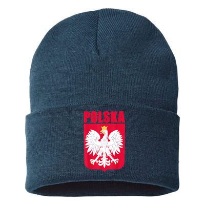 Polska Poland Eagle Polish Soccer Team Flag Jersey Fans Sustainable Knit Beanie