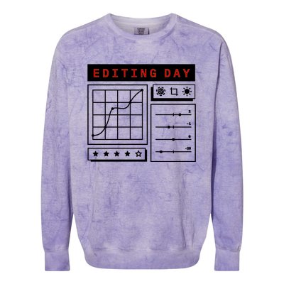 Photographer Photo Editing Day Camera Photography Great Gift Colorblast Crewneck Sweatshirt