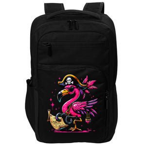 Pirate Pin.K Flamingo Halloween Party Jolly Roger Impact Tech Backpack