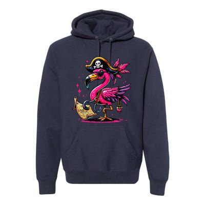 Pirate Pin.K Flamingo Halloween Party Jolly Roger Premium Hoodie