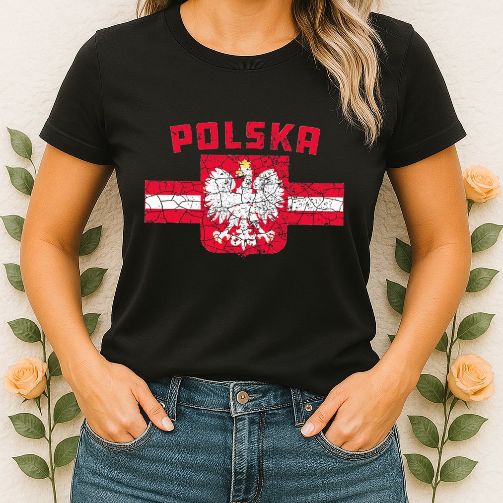 Polska Poland Flag Polish White Eagle Womens T-Shirt