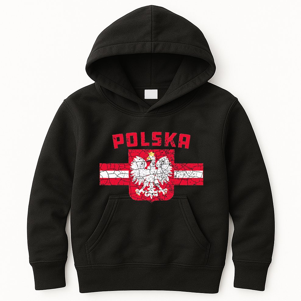 Polska Poland Flag Polish White Eagle Kids Hoodie