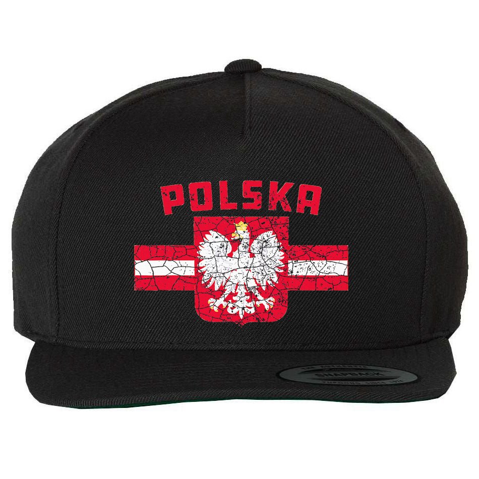 Polska Poland Flag Polish White Eagle Wool Snapback Cap