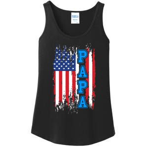 Patriotic Papa FatherS Day Theme Ladies Essential Tank