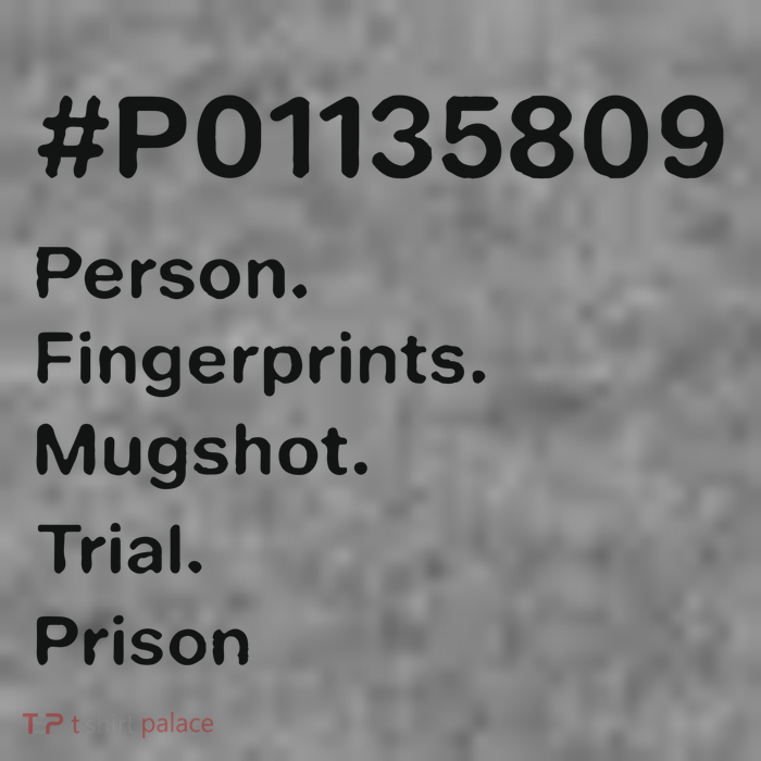 P01135809 Person Fingerprints Mugshot Trial Prison 7-Panel Snapback Hat