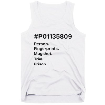 P01135809 Person Fingerprints Mugshot Trial Prison Tank Top