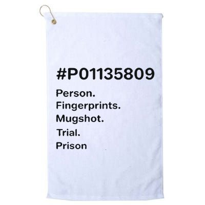 P01135809 Person Fingerprints Mugshot Trial Prison Golf Towel