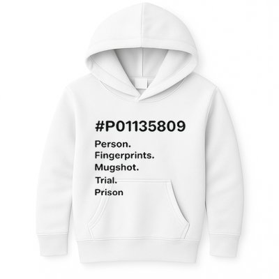 P01135809 Person Fingerprints Mugshot Trial Prison Kids Hoodie