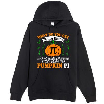 Pumpkin Pi Funny Halloween Thanksgiving Pie Math Pi Day Gift Premium Pullover Hoodie