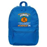 Pumpkin Pi Funny Halloween Thanksgiving Pie Math Pi Day Gift 16 in Basic Backpack