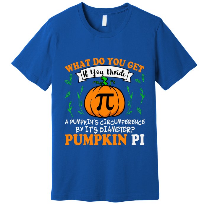 Pumpkin Pi Funny Halloween Thanksgiving Pie Math Pi Day Gift Premium T-Shirt