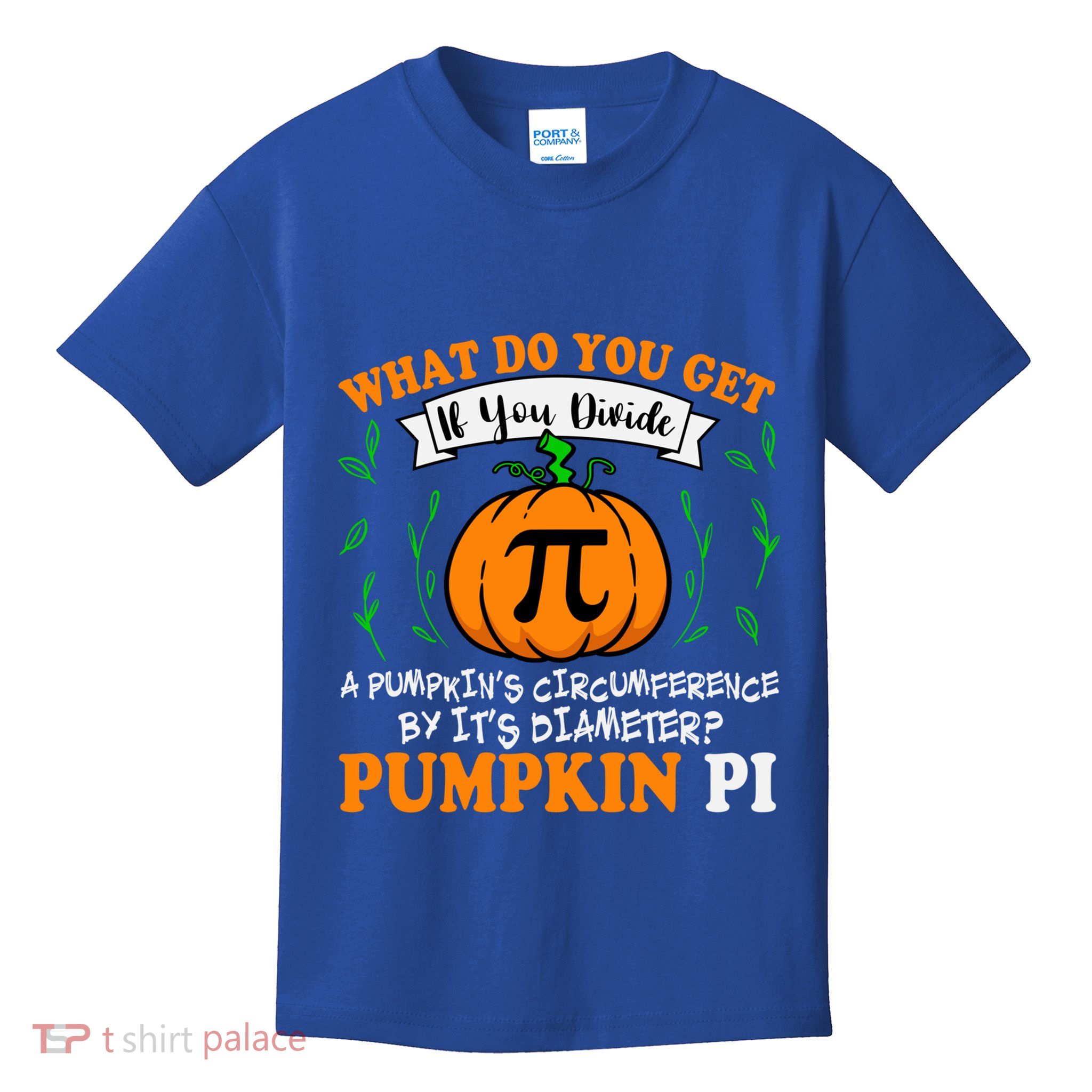 Pumpkin Pi Funny Halloween Thanksgiving Pie Math Pi Day Gift Kids T-Shirt