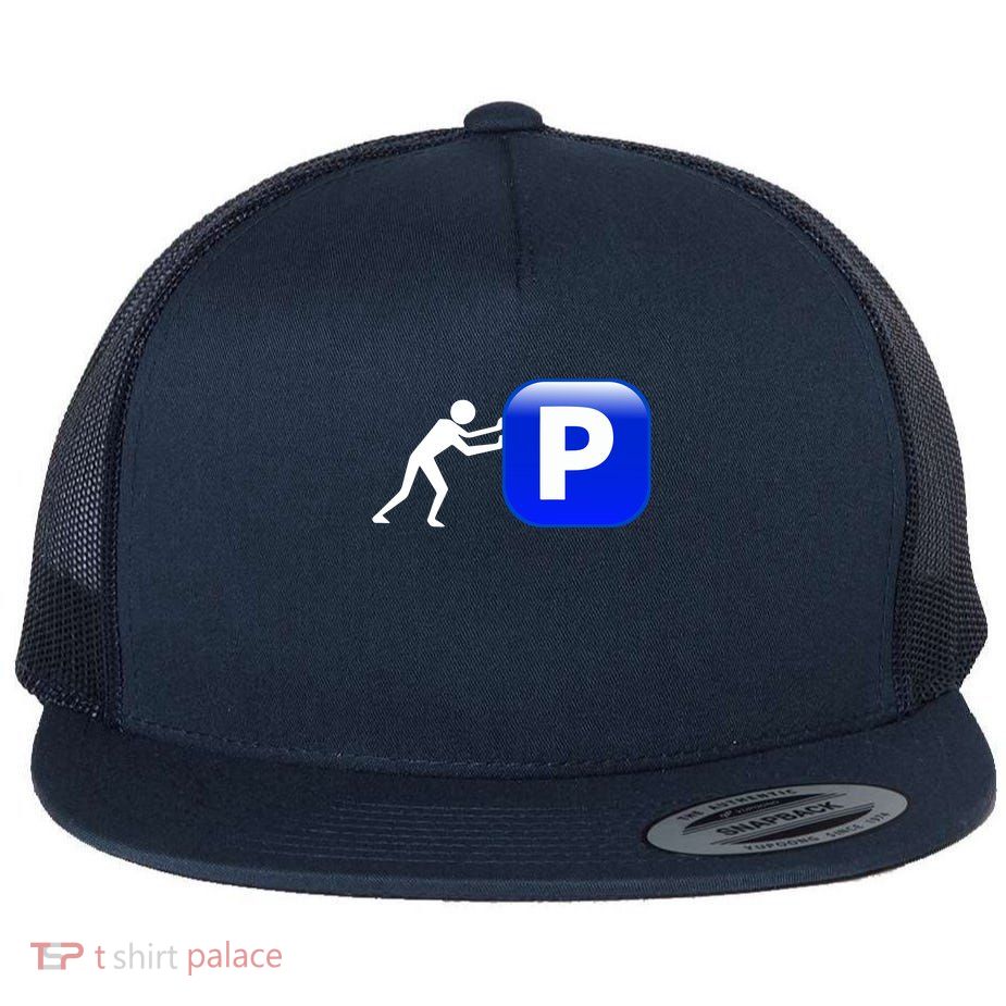 Pushin P funny Emoji P Pushing Flat Bill Trucker Hat