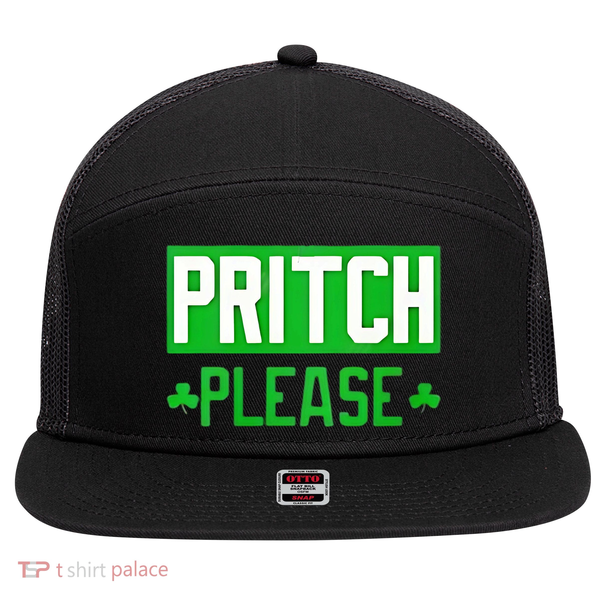 Pritch Please Funny 7 Panel Mesh Trucker Snapback Hat