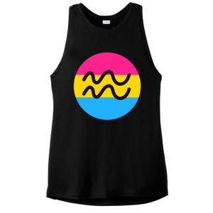 Pansexual Pride Flag Aquarius Horoscope Zodiac Sign Birthday Cool Gift Ladies PosiCharge Tri-Blend Wicking Tank