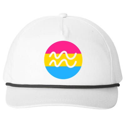 Pansexual Pride Flag Aquarius Horoscope Zodiac Sign Birthday Cool Gift Snapback Five-Panel Rope Hat