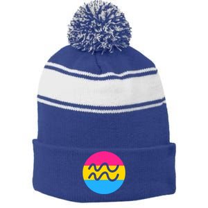 Pansexual Pride Flag Aquarius Horoscope Zodiac Sign Birthday Cool Gift Stripe Pom Pom Beanie