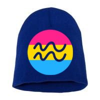 Pansexual Pride Flag Aquarius Horoscope Zodiac Sign Birthday Cool Gift Short Acrylic Beanie