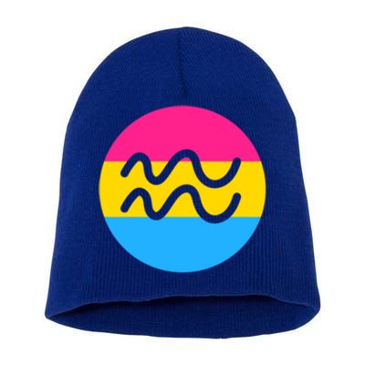 Pansexual Pride Flag Aquarius Horoscope Zodiac Sign Birthday Cool Gift Short Acrylic Beanie