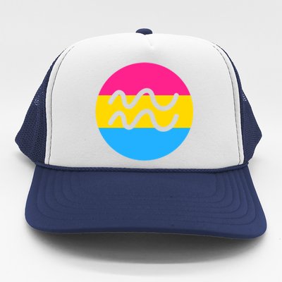 Pansexual Pride Flag Aquarius Horoscope Zodiac Sign Birthday Cool Gift Trucker Hat