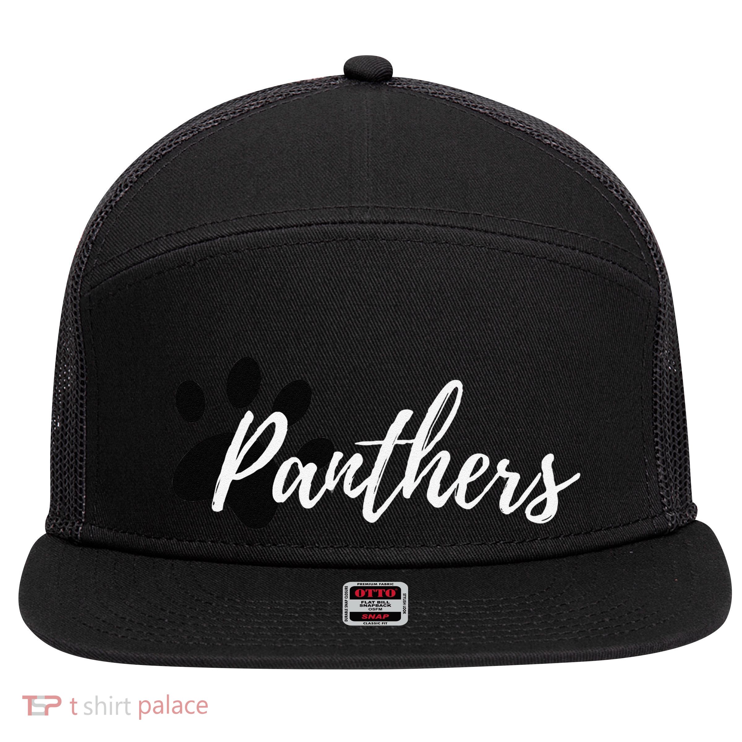 Panther Pride For Sports Fan School Spirit 7 Panel Mesh Trucker Snapback Hat