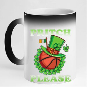 Pritch Please Funny Basketball St PatrickS Day 11oz Black Color Changing Mug