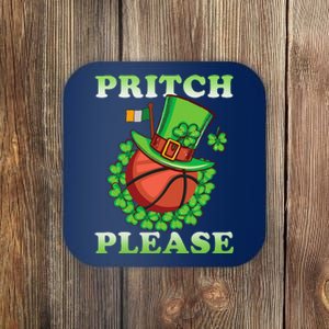 Pritch Please Funny Basketball St PatrickS Day Coaster